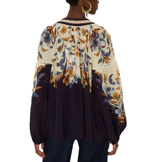 Golden Nature Navy Blue Blouse