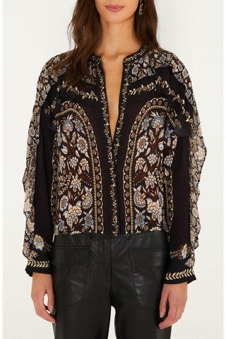 Daniela Black Long Sleeve Top - XS