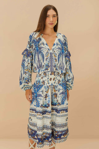 Ana Tapestry Off-White Blouse