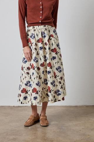 Elastic Waist Paneled Skirt