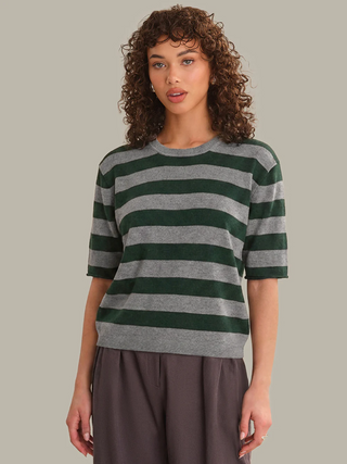 Colette Solid Crew Neck Boxy Tee