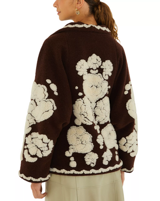 Flowers Brown Coat - M