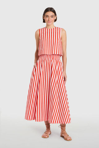 Pavilion Skirt, Red Stripes