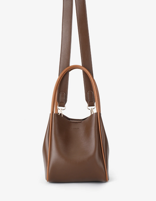 Hollace Mini Tote Contrast Piping Es/Brown
