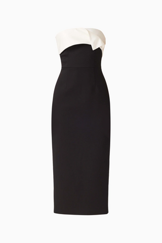 Elysia Satin Contrast Midi Dress