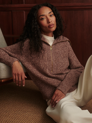 sherida half-zip knit sweater