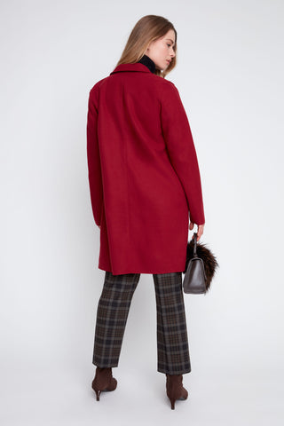 Long Knit Jacket Cranberry