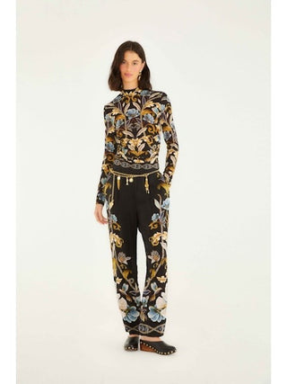 Snake Garden Black Jersey Blouse
