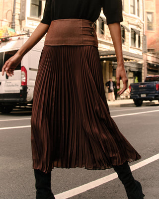 Estelle Pleated Skirt Mocha