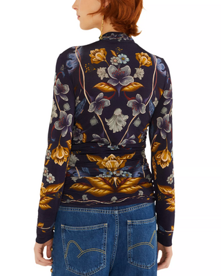 Golden Nature Navy Blue Jersey Blouse