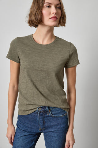 Short Sleeve Back Seam Crewneck