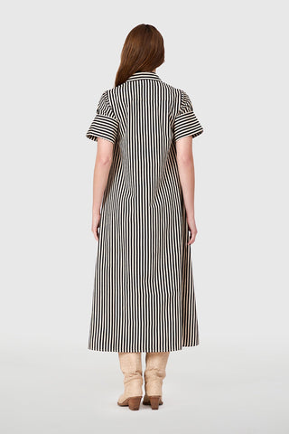 Gibbons Dress - Ganache Pinstripe