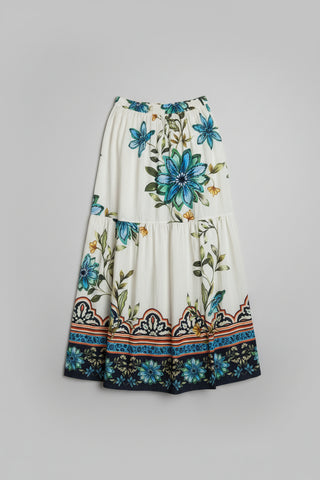 Ada Skirt Ivory Bloom