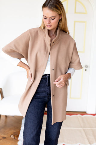 Layering jacket camel wool cashmere - S