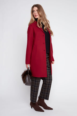 Long Knit Jacket Cranberry